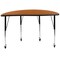 Flash Furniture Half Round 24 W, 47.5 L, 30 H, Chrome, Laminate, Particleboard, Steel, Wood Grain XU-A48-HCIRC-OAK-T-A-CAS-GG - alternate 4